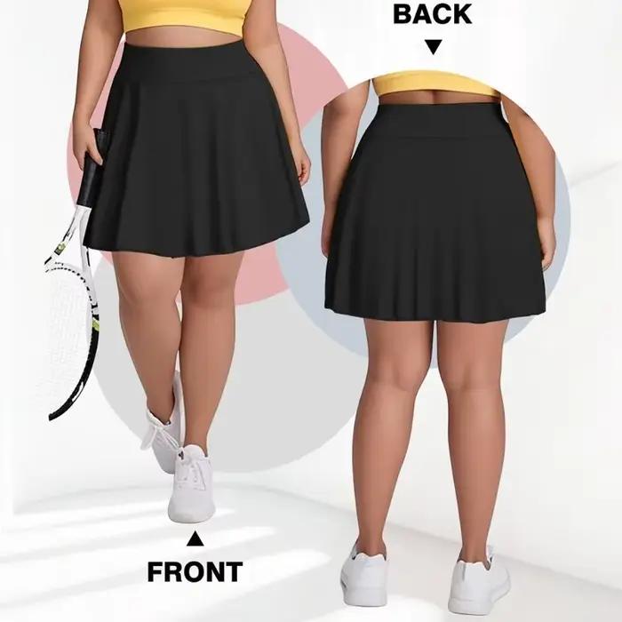 Grande taille femmes avec poche jupe courte Fitness