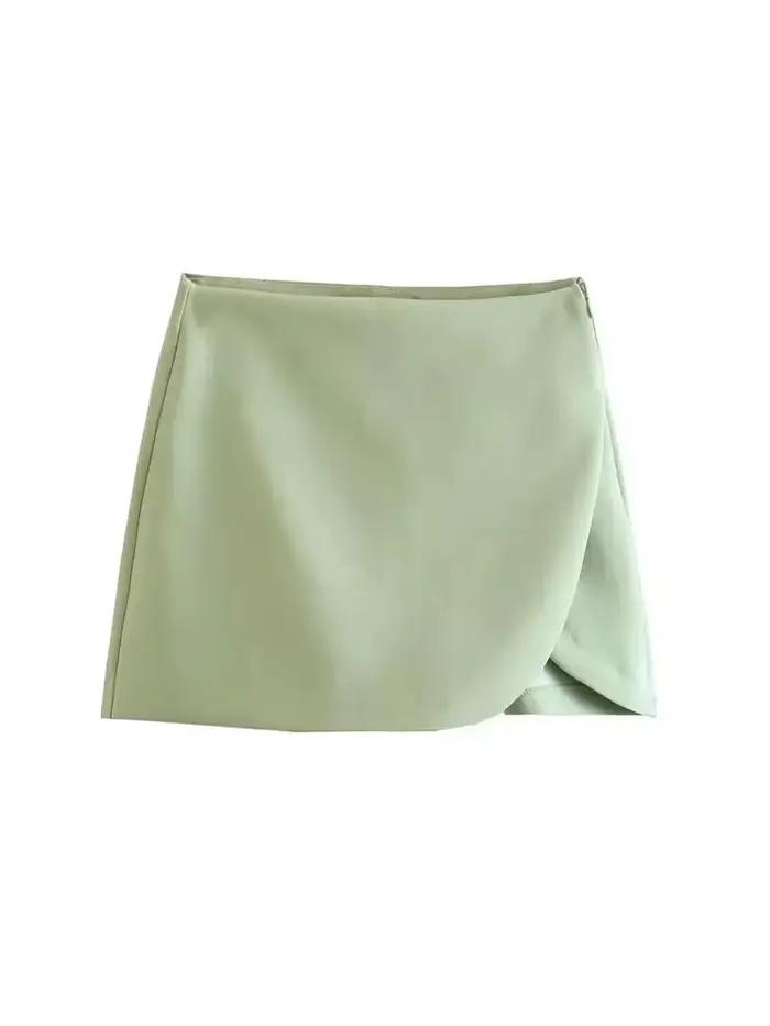 Femmes mode paréo Style Shorts jupes Vintage taille haute côté fermeture éclair femme jupe Mujer