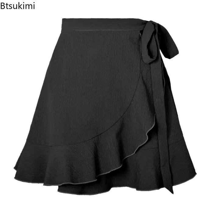 Mini jupe d'été en mousseline de soie pour femmes