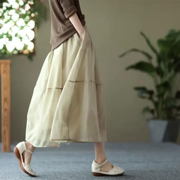 Jupe maxi longue avec poche pour femme