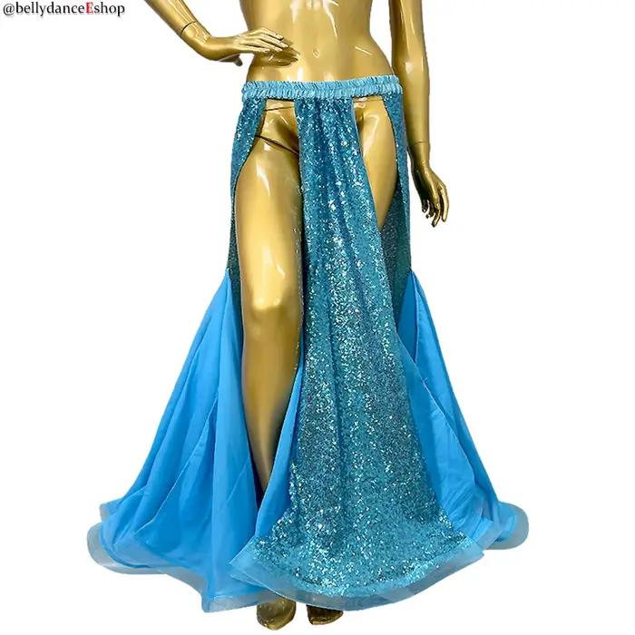 Jupe de costume Bellyylene à paillettes brillantes pour femmes et filles