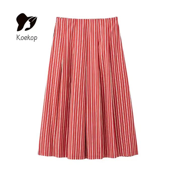 Koekop mode femme Sexy rayé licou haut court et Vintage taille haute labyrinthe femmes Chic dames