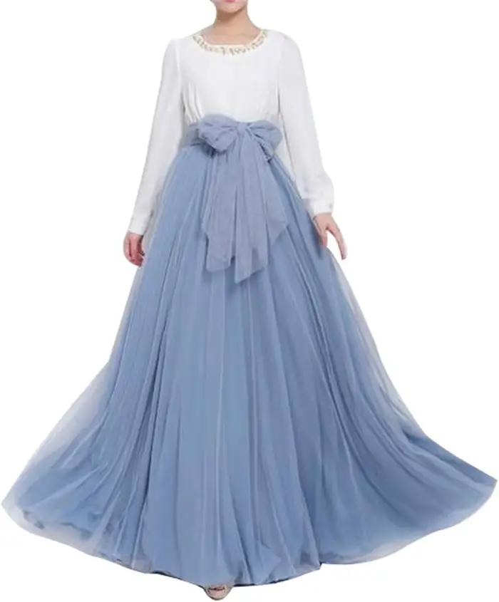 Jupe longue en Tulle bouffante pour femmes