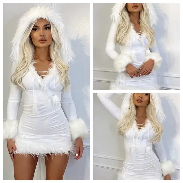 Jupe à capuche à col en V pour femme