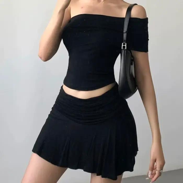 Jupe trapèze plissée pour femme