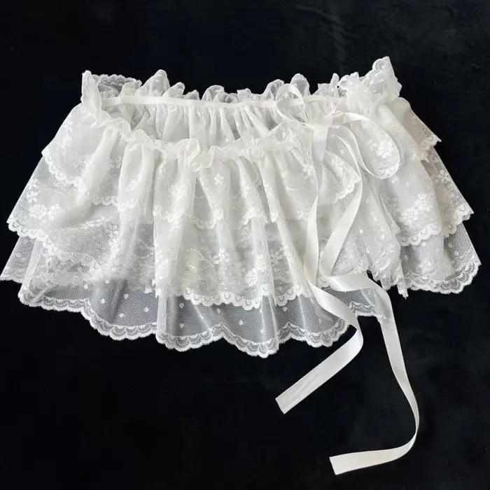 Jupe irrégulière en dentelle pour femmes