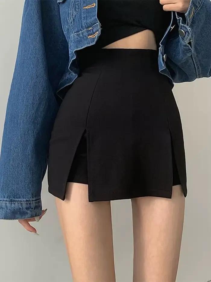 Jupe courte fendue sexy pour femmes