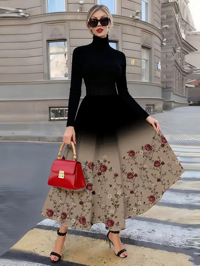 Jupe midi plissée taille haute pour femme