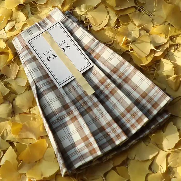 Jupes automne vêtements 2024 femmes jupe Style coréen Harajuku mode filles Falda courte De Mujer taille haute Plaid