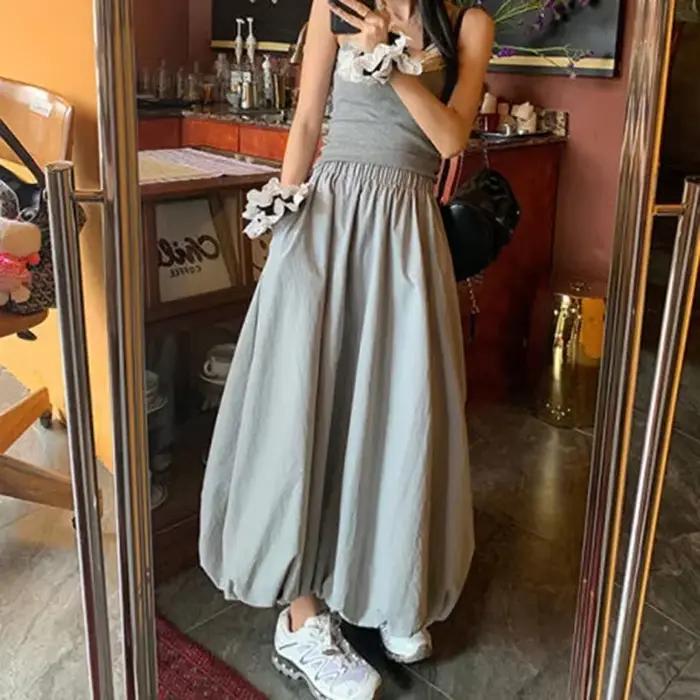 Nouvelle jupe moelleuse BIYABY pour femmes, haute taille, longue, streetwear, couleur unie, style décontracté, polyester, occassions quotidiennes
