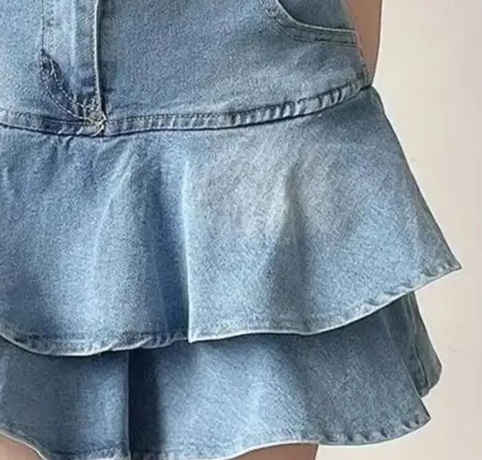 Jupes en jean à volants pour femmes