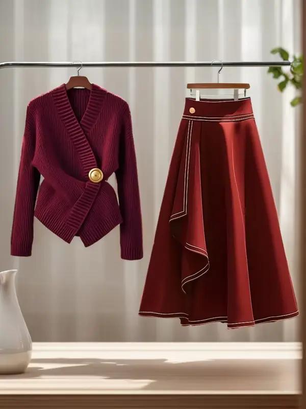 Pull tricoté rouge pour femmes