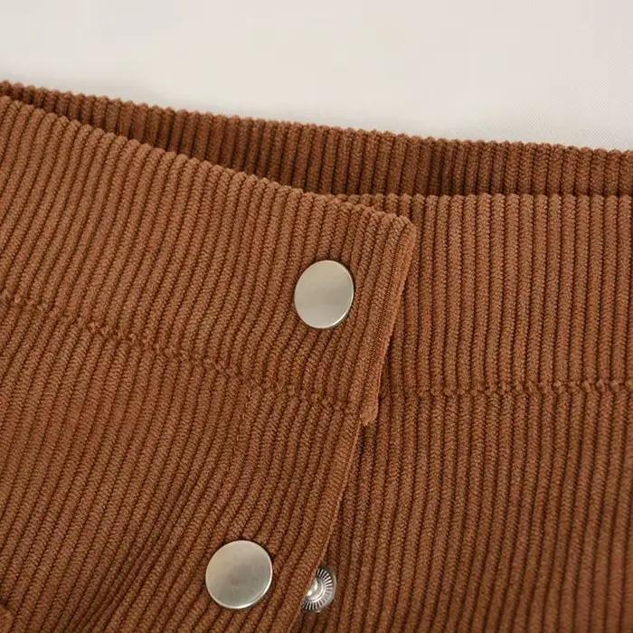 Jupe courte femme automne hiver nouvelle mode taille haute bouton décoration Mini