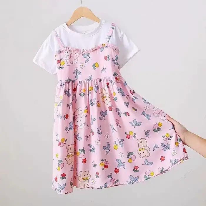 Robe d'été pour filles de 10 à 14 ans, robe à manches courtes pour enfants, robes à volants pour enfants, robes de plage pour filles