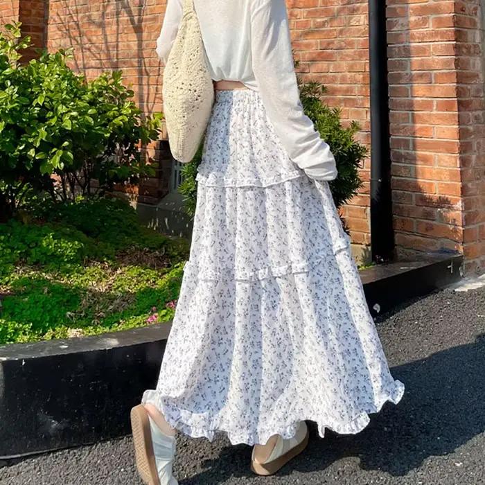 Jupes Maxi Vintage à fleurs pour femmes