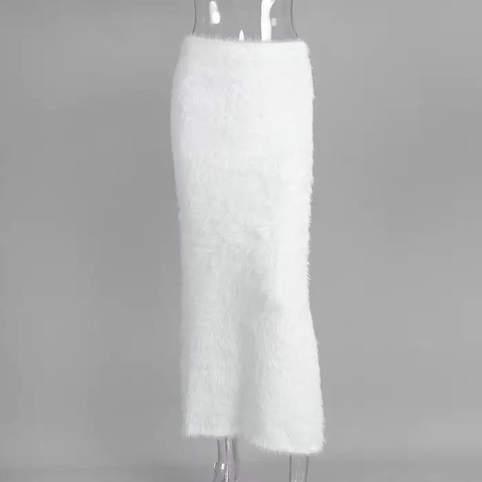 Jupe tricotée en peluche pour femmes