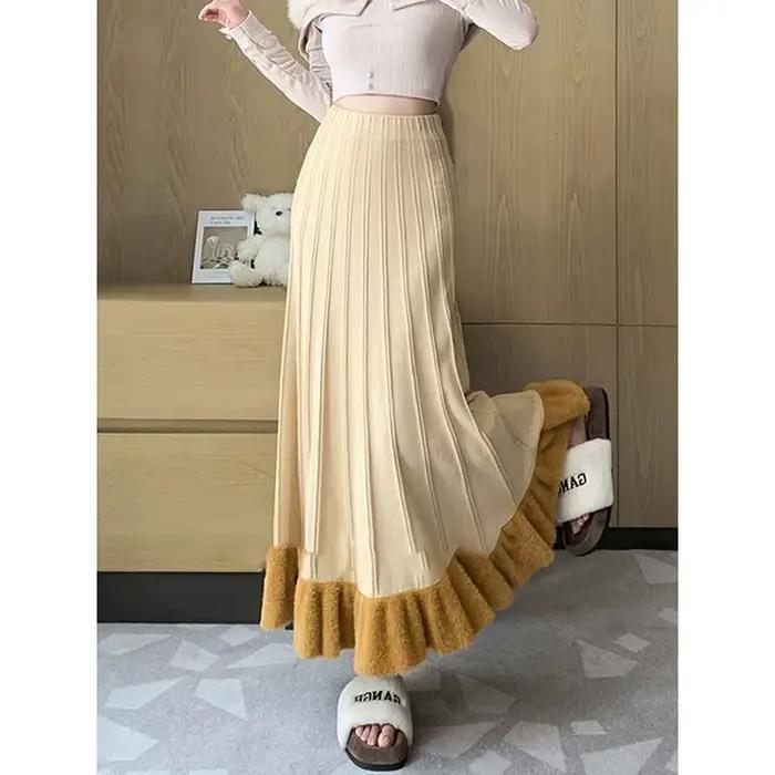 Jupe taille haute en tricot