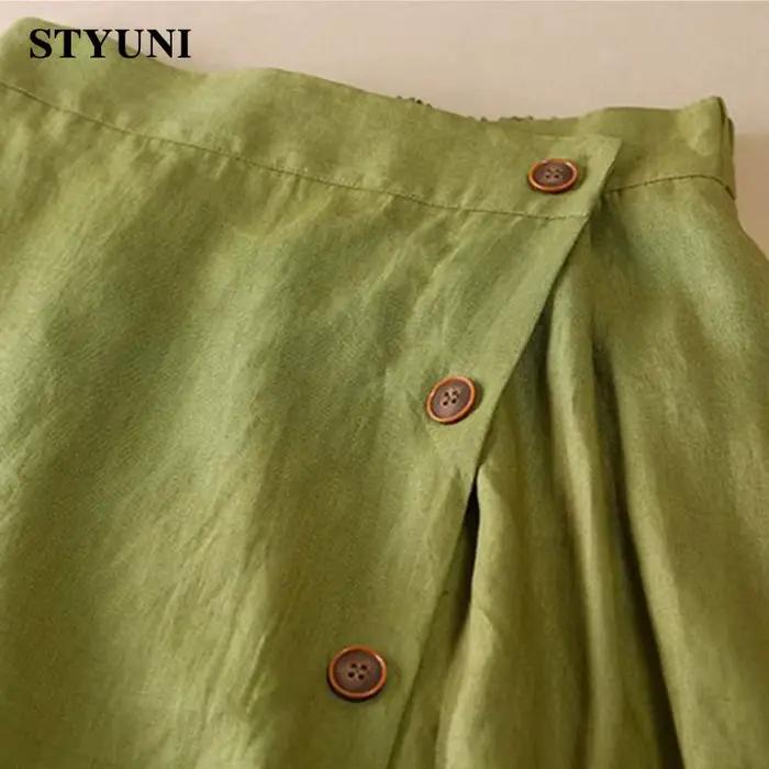 Jupe longue mi-mollet en lin pour femme