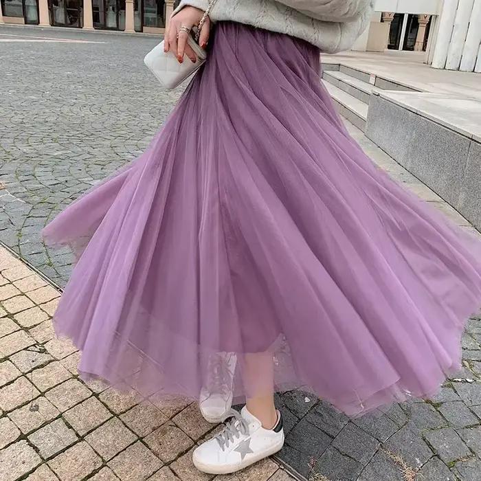 Jupe tulle coréenne aux multiples couleurs décontractée et élégante pour femmes printemps été occasions spéciales