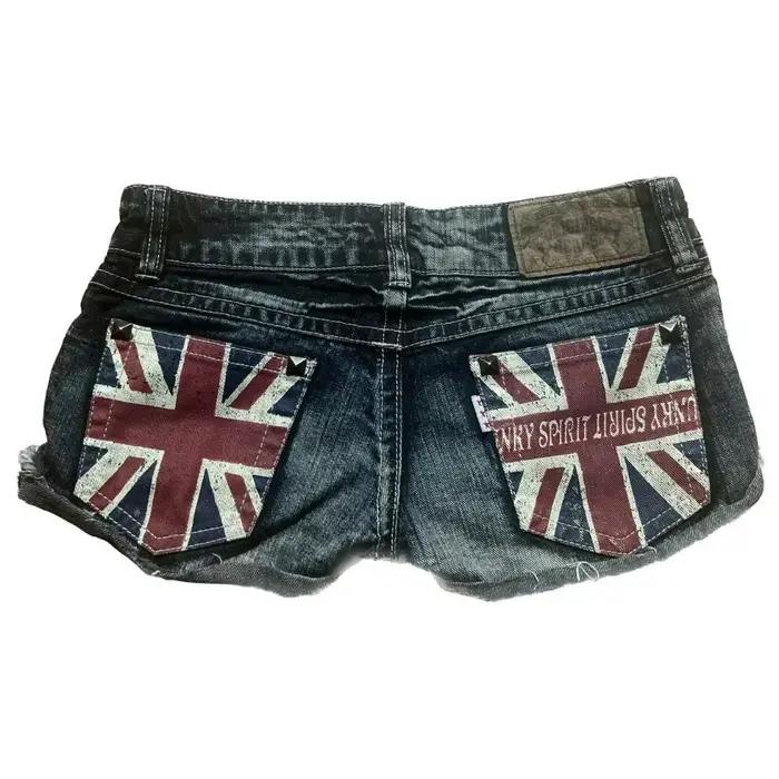 Jupe courte applique imprimé denim goth street hip hop hoparajuku vintage taille haute y2k mini sexy ample décontracté