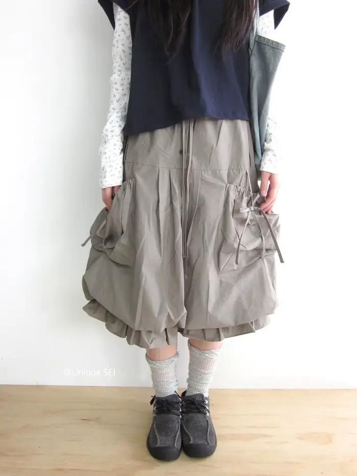 Jupe plissée style safari polyvalente pour femme
