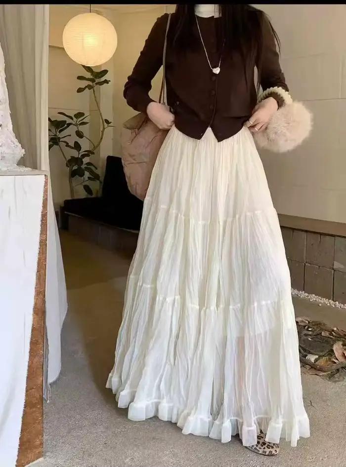 Jupe plissée élégante pour femme avec taille élastique