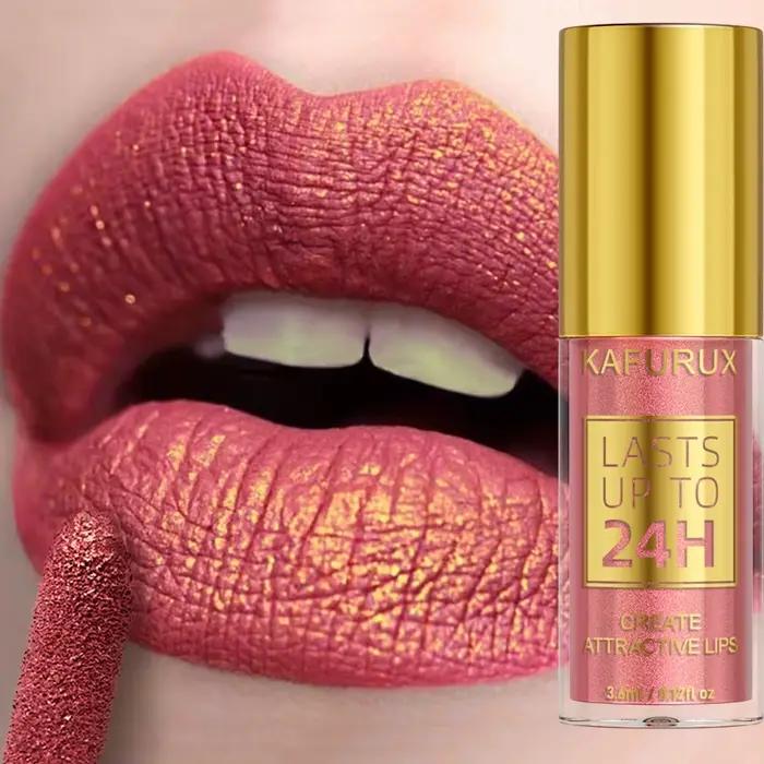 Rouge à lèvres métallique à paillettes, 14 couleurs, brillant, longue durée, liquide imperméable, maquillage, huile, teinte, cadeaux pour W