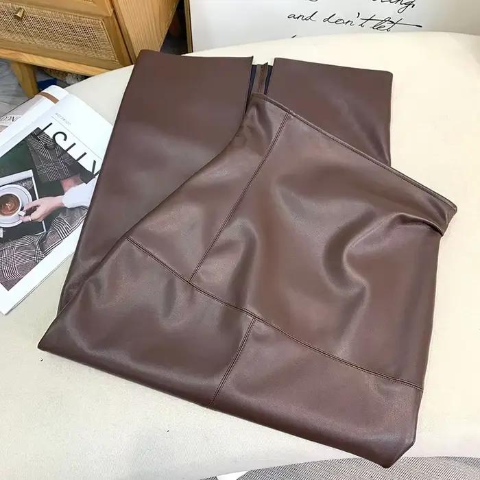 Jupes vintage en faux cuir PU pour femmes