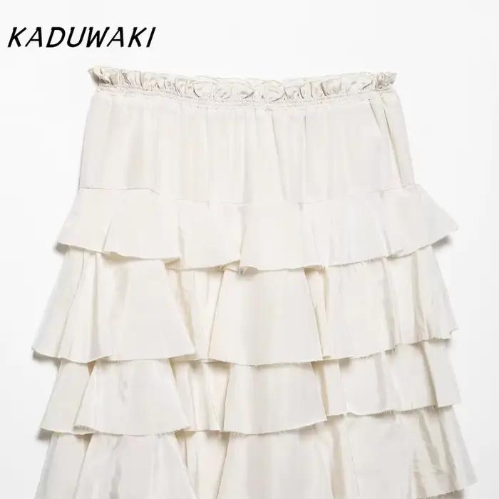 KADUWAKI jupe Midi à volants femmes Vintage