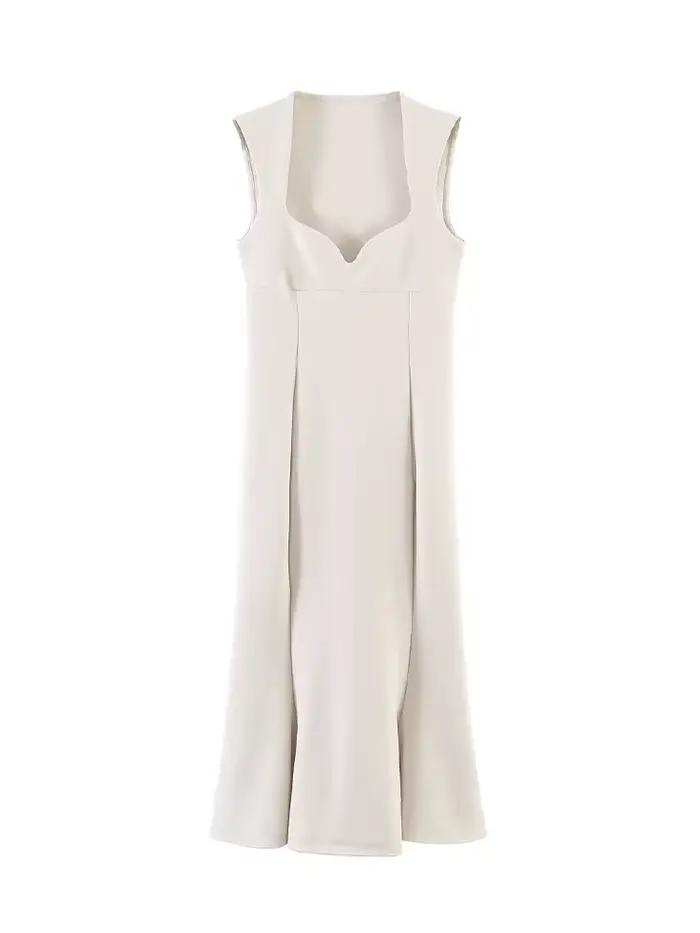 Robe midi moulante en forme de cœur pour femme