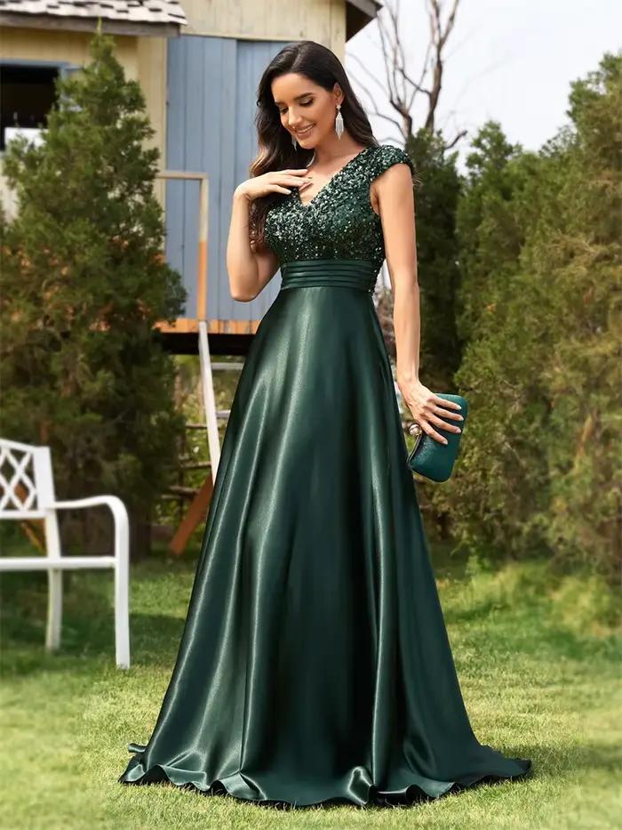 Robes de soirée élégantes à col en V