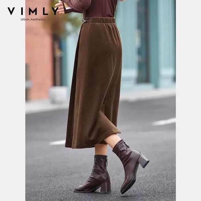 Jupe mi-longue marron portefeuille VIMLY pour femme