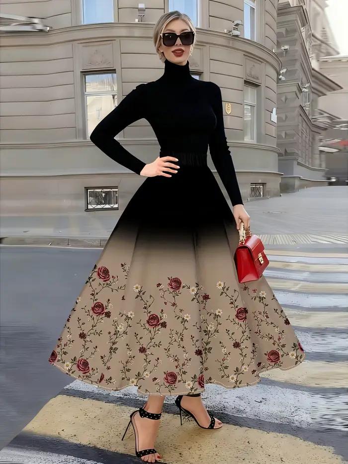 Jupe midi plissée taille haute pour femme