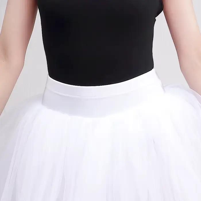 Femmes Ballet Tutu blanc ballerine danse Tutus taille élastique jupe adolescent adulte lyrique longue