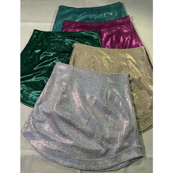 Slim Chic élégant femmes Mini jupes vert Satin haute rue solide côté fermeture éclair Sexy moulante jupe Faldas Mujer