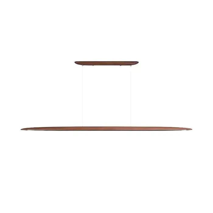 Lampe LED suspendue en bois au design moderne, longue et linéaire, luminaire décoratif d'intérieur, idéal pour une cuisine, une île, un bureau, un Bar, une salle à manger ou un salon