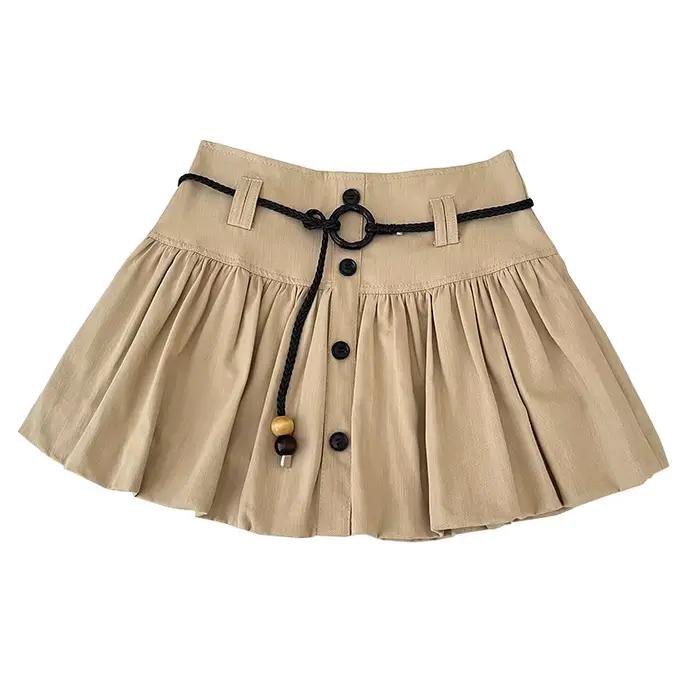 Jupe évasée kaki pour femme