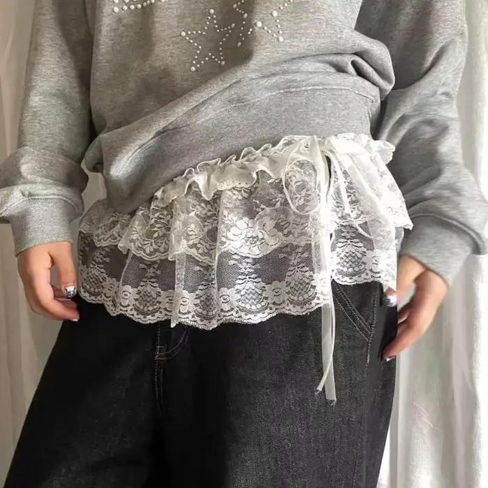 Jupe portefeuille en dentelle pour femmes