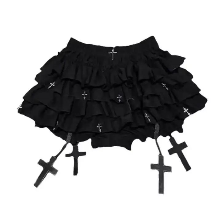 Jupe Punk croix femme vêtements robe courte Goth années 90 Y2K Kawaii Vintage japon Harajuku