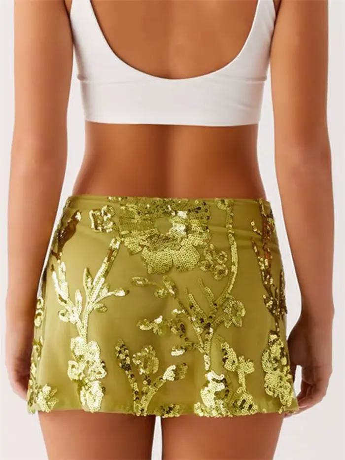 Mini jupes à paillettes scintillantes pour femmes