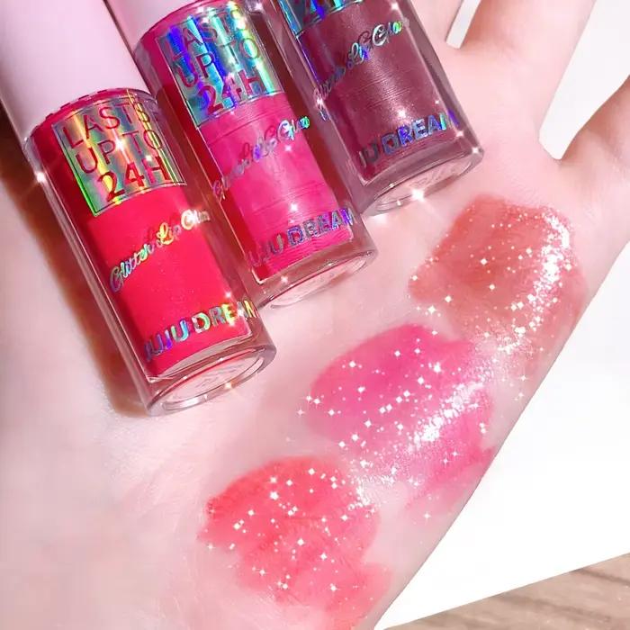 Vernis à lèvres à paillettes à lumière fluide, brillant à lèvres longue durée, liquide imperméable, maquillage, huile, teinte hydratante