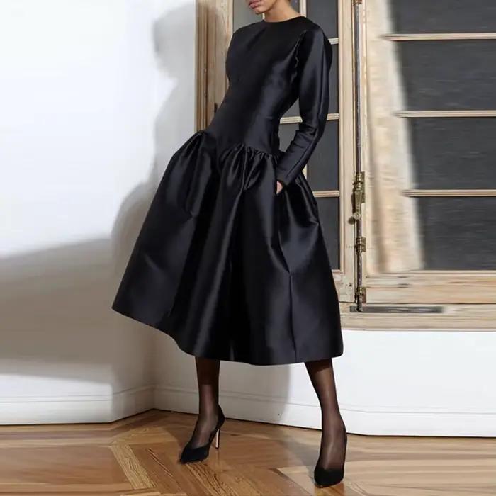 Robe longue noire Simple pour femmes