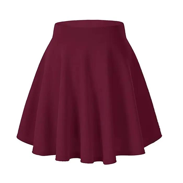 Jupe plissée évasée basique pour femme