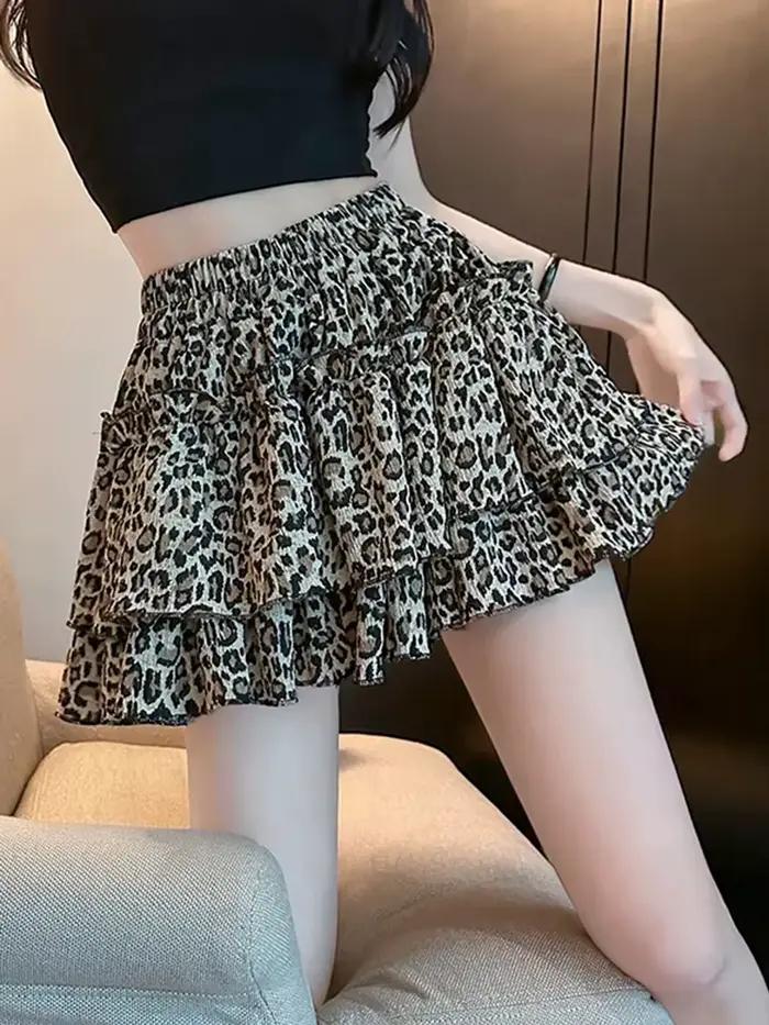 Nouvelle Mini-jupe Léopard Sexy pour Femme