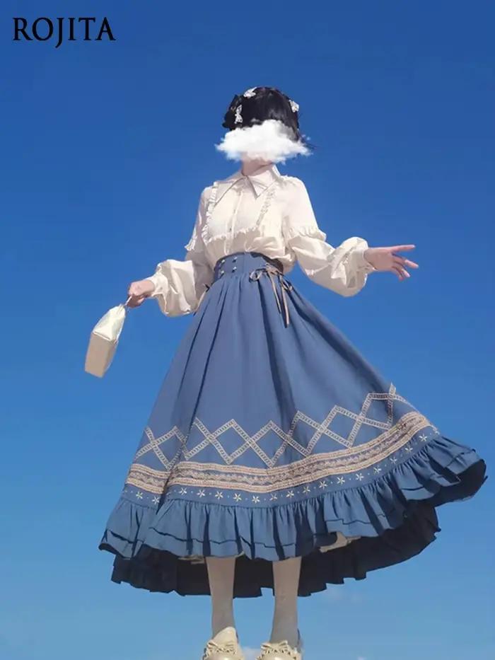 Ensemble jupe taille haute Lolita pour femmes