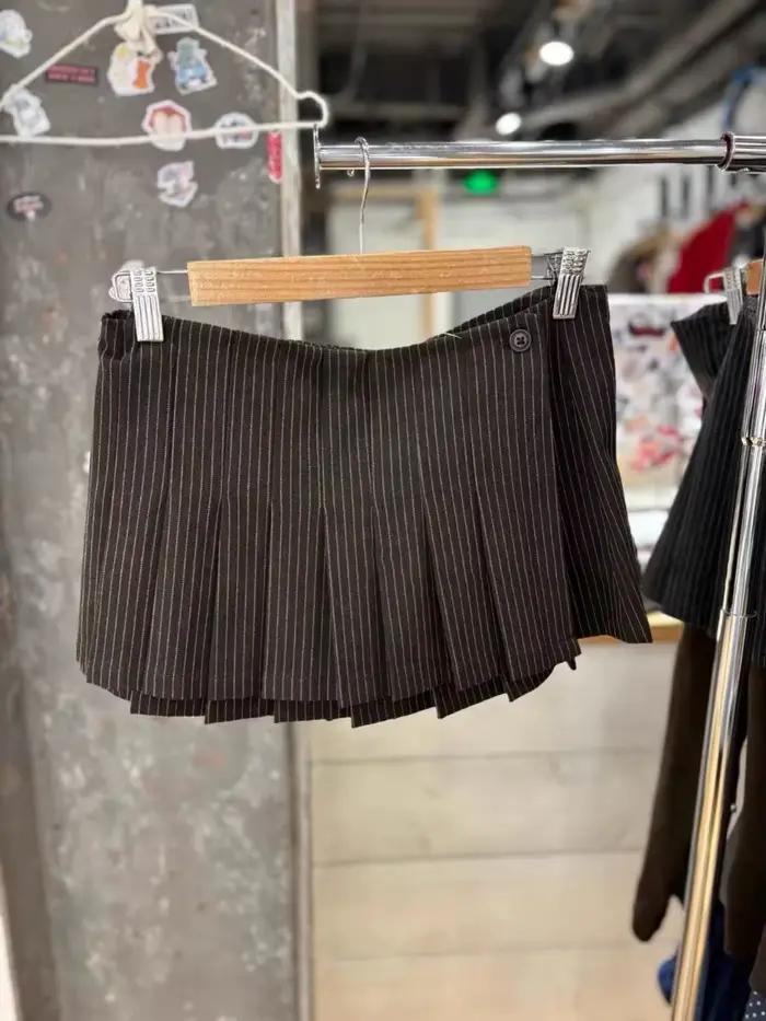Mini jupe rayée Sexy taille basse pour femmes