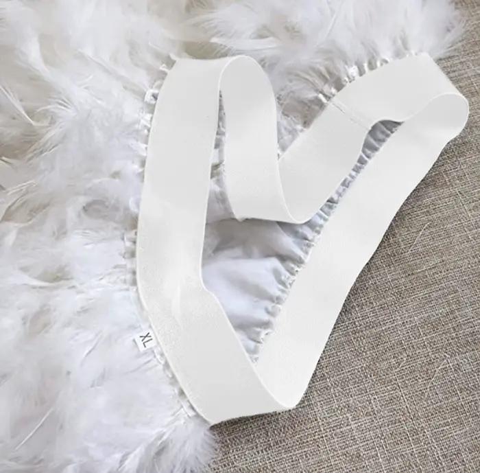 Jupe blanche bouffante en plumes pour femmes, taille haute, Costumes de danse sur scène, jupe trapèze élastique irrégulière