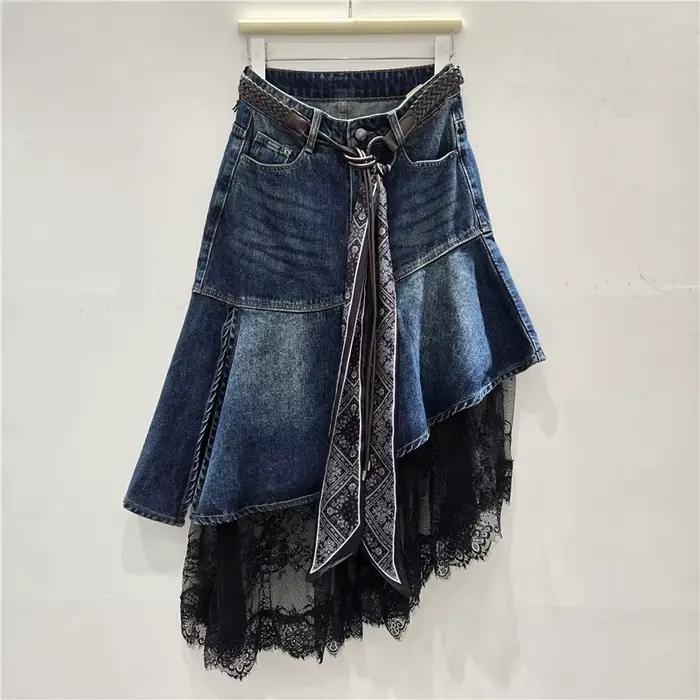 Jupe en jean asymétrique pour femme
