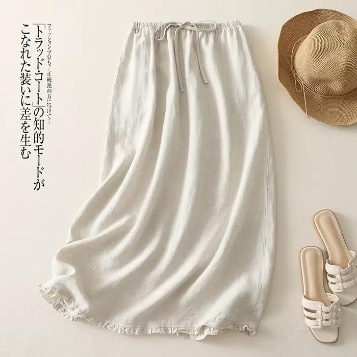 Jupe mi-longue en coton pour femme