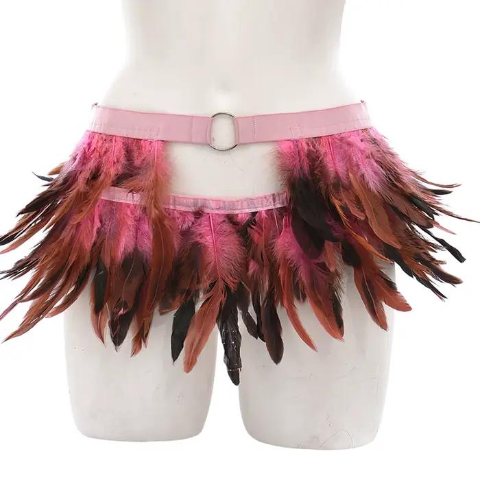 Festival plumes jupes carnaval fête musique Y2k jupe Sexy Mini